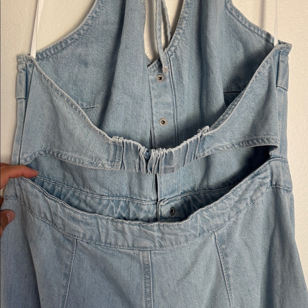 Universal Thread Light Blue Strapless Denim Dress - image 3